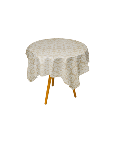 MANTEL VINILICO MANDALA CHAMPAGNE REDONDO 1.4 M MR KOOK