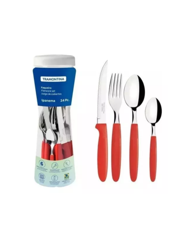 TUBO X 24 CUBIERTOS ROJO TRAMONTINA IPANEMA (23399/791)