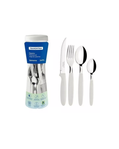 IPANEMA JUEGO X 24 PIEZAS BLANCO TRAMONTINA (23398/872)
