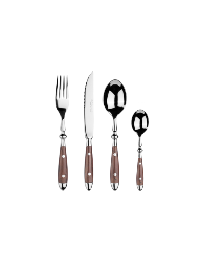 CUBIERTOS BISTRO BOX 24 PZS VOLF (TTBOX24 MADERA)