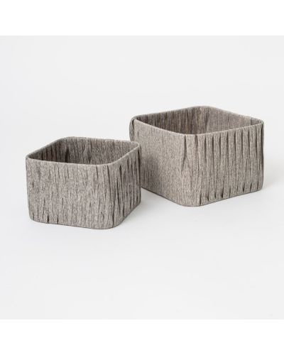 SET X 2 CANASTOS TRENZA GRIS ETXE (492)