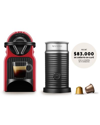 CAFETERA NESPRESSO INISSIA RED + AEROCCINO (A3C40-AR-RENE4)
