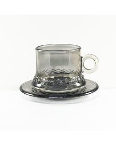 TAZA HUMO GRIS CON PLATO ETXE -WX-08