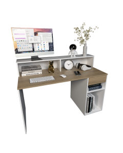 ESCRITORIO 1.35 MT C/REPISA 3049-COE OLMO/BLANCO TABLES 