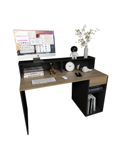 ESCRITORIO 1.35 MT C/REPISA 3049-CON OLMO/NEGRO TABLES 