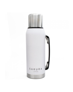 TERMO CLASICO 1L ACERO BLANCO SAKURA 26770B BLANCO